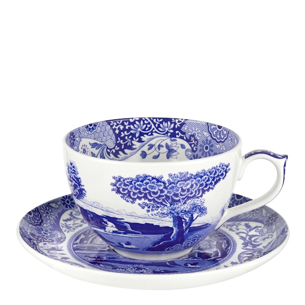 Blue Italian Stor Kopp med Fat 56 cl 