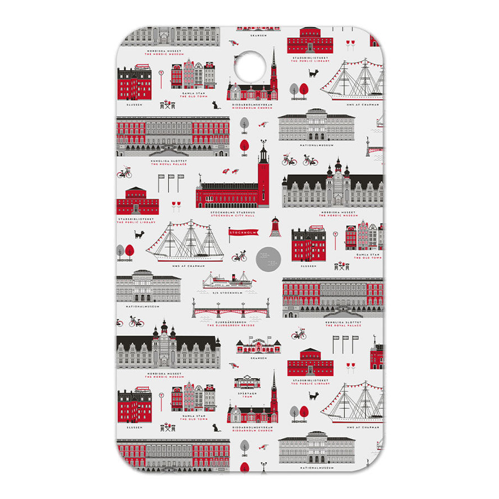 Citronelles - Sthlm City Skärbräda 20x34 cm Röd