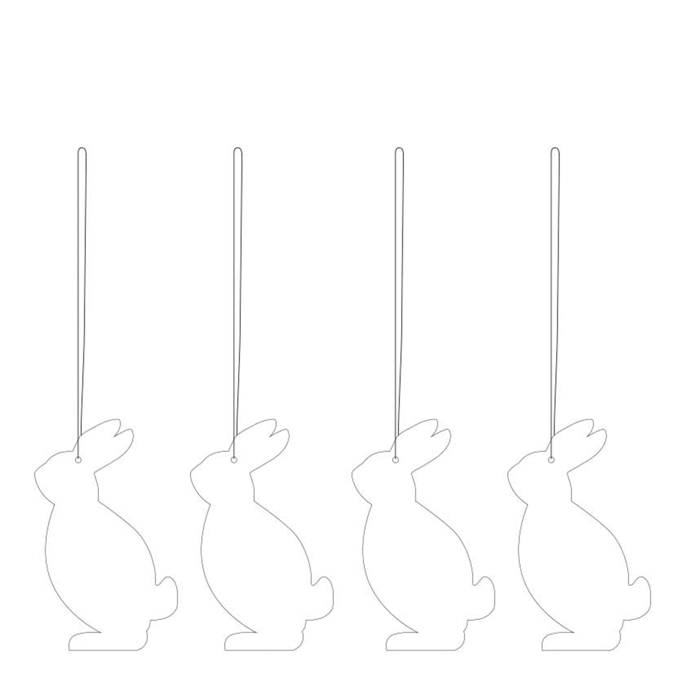 Cooee - Påskpynt Hare 4-pack Vit