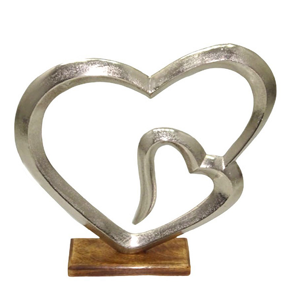 Dorre – Helia Skulptur Dubbelhjärta 43 cm Aluminium