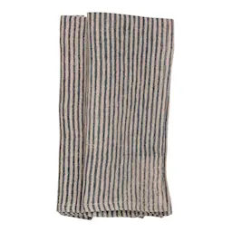 Chamois Stripe Servett Lin 50x50 cm 2-pack Blå