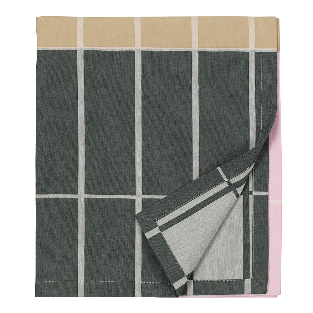 Marimekko Tiliskivi Bordsduk 140×280 cm Mörkgrön/Rosa/Beige