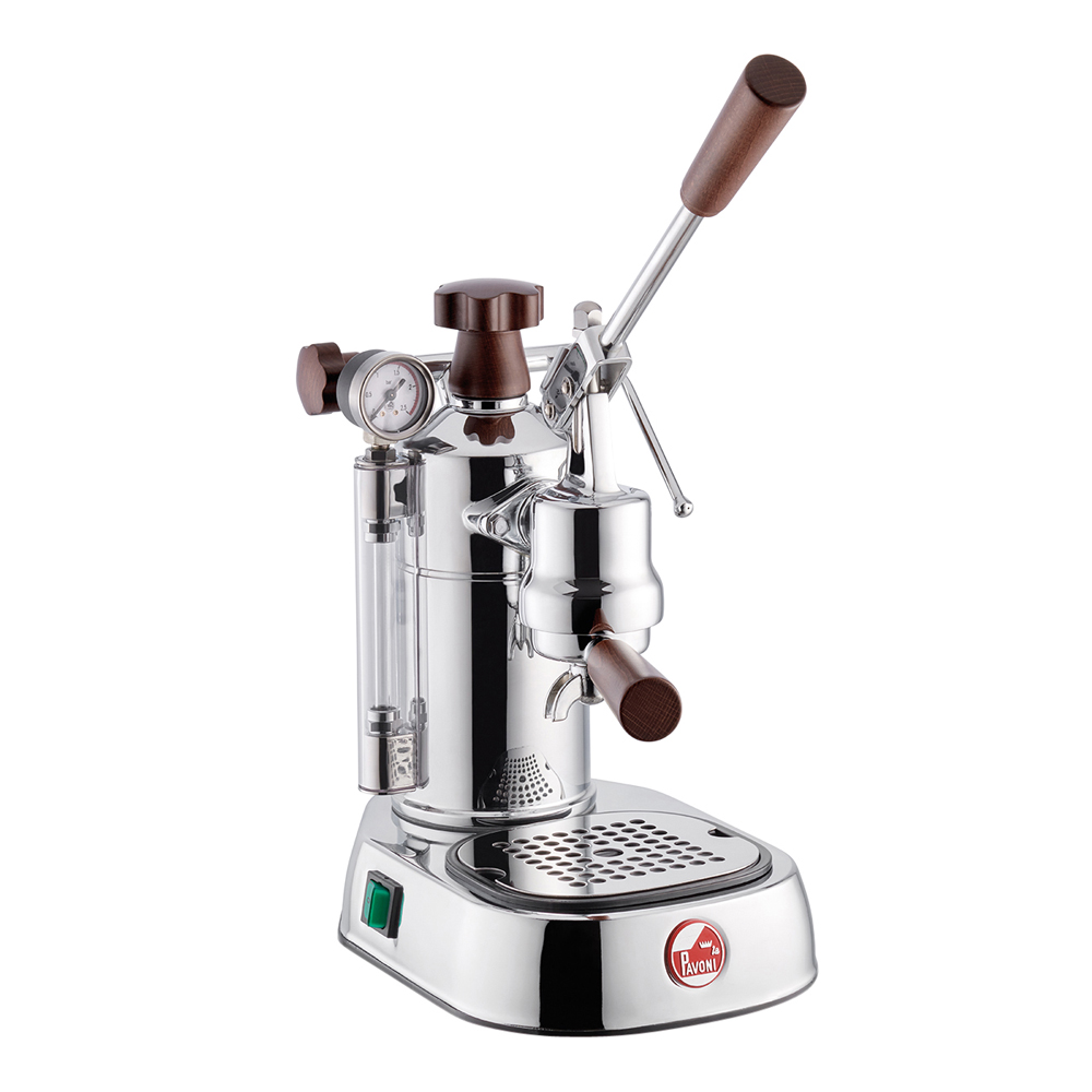 Läs mer om La Pavoni - Professional Manuell kaffemaskin med hävarm Kromad Mässing Brun knopp