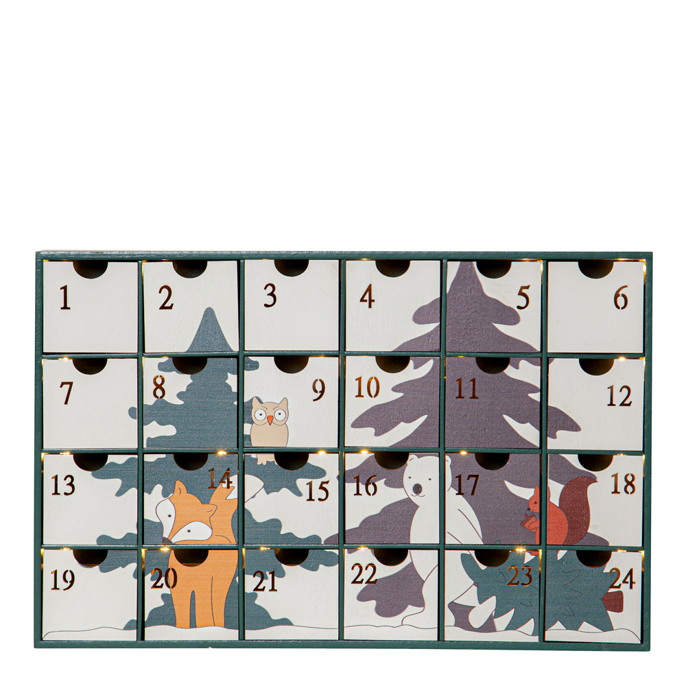 Forest Friends Joulukalenteri 24,5 cm Monivärinen