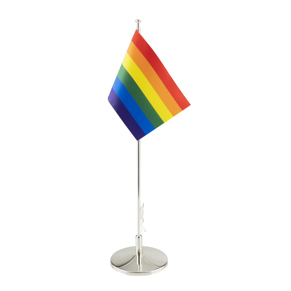 Dacapo Silver – Flaggstång med Prideflagga Nysilver 42 cm