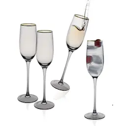 Modern House Champagneglass medkant 22 cl 4-pk Soft Grey  hover