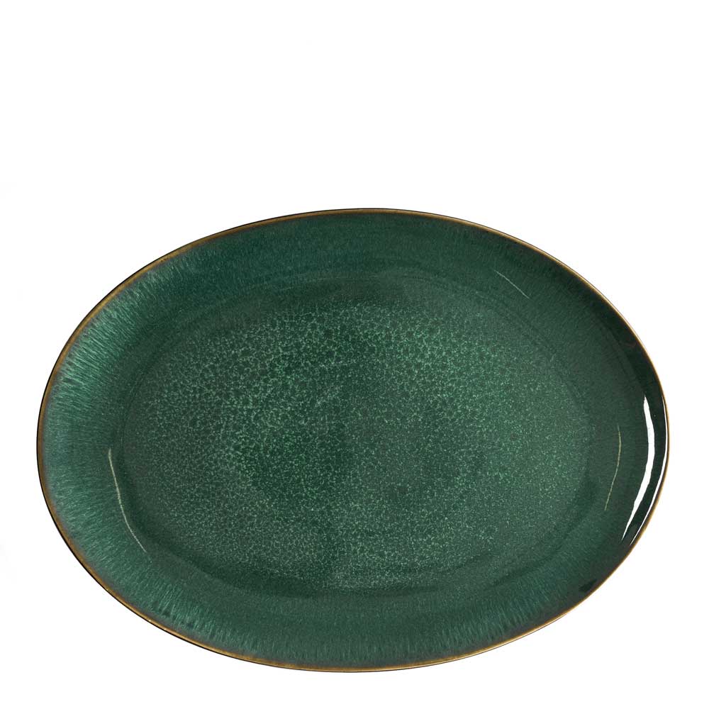 Bitz Fat Oval 45×34 cm Svart/Grön