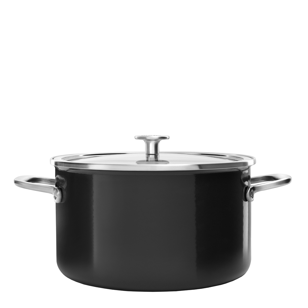 Läs mer om Kitchenaid - KitchenAid Steel Core Enamel Gryta Emalj/Glaslock 6 L Svart