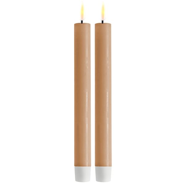 DeluxeHomeart - Kronelys LED 2x24 cm 2 stk karamell