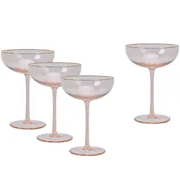 Modern House Champagneglas med Guldkant 23 cl 4-pack Soft Pink