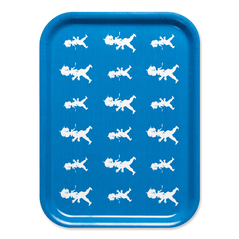 Bricka Blå repeterande 27x20 cm