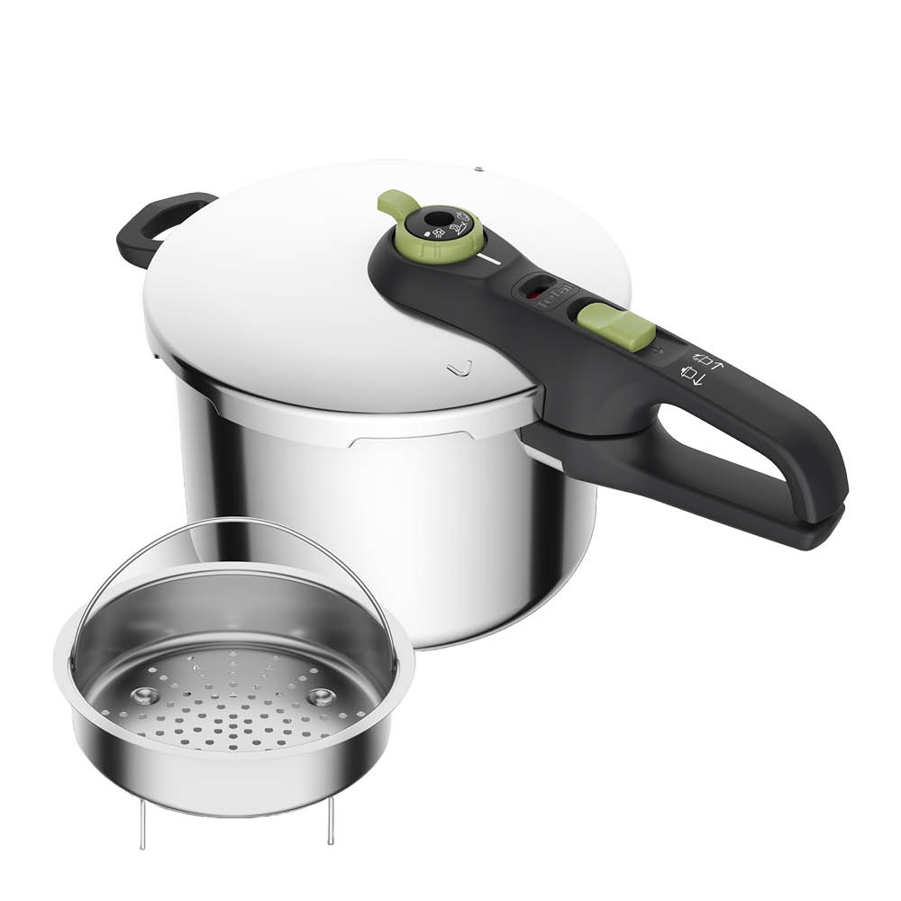 Tefal - Secure Trendy trykkoker m/dampkurv 6L