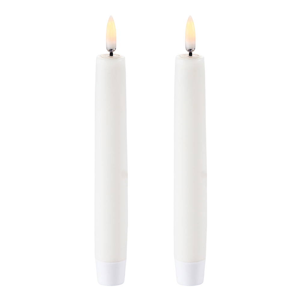 PIFFANY COPENHAGEN - LED kronelys 15,5x2,3 cm 2 stk hvit