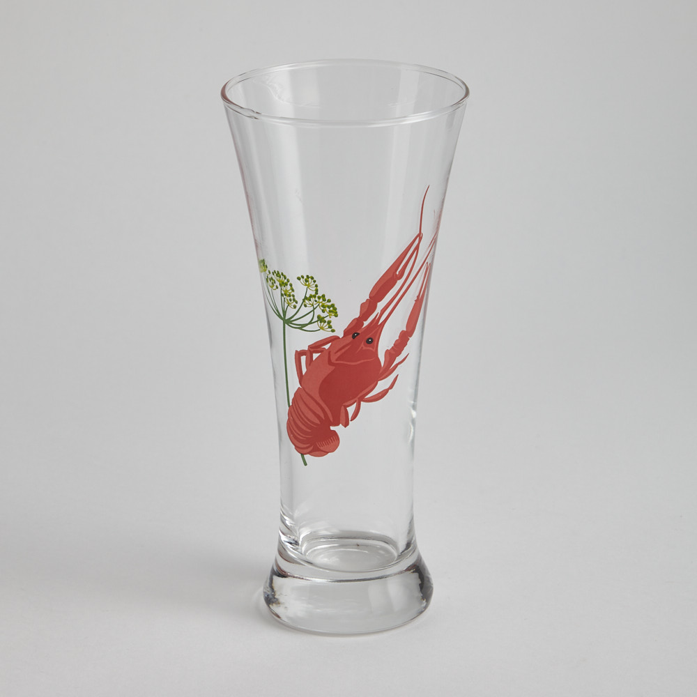 Vintage - SÅLD Ölglas med Kräftmotiv 18 st