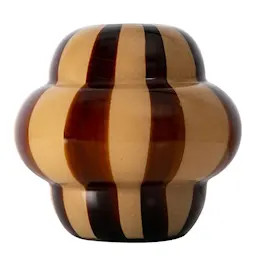 Byon Curie Vase 22 cm Gul/ Brun/Beige Stripete 
