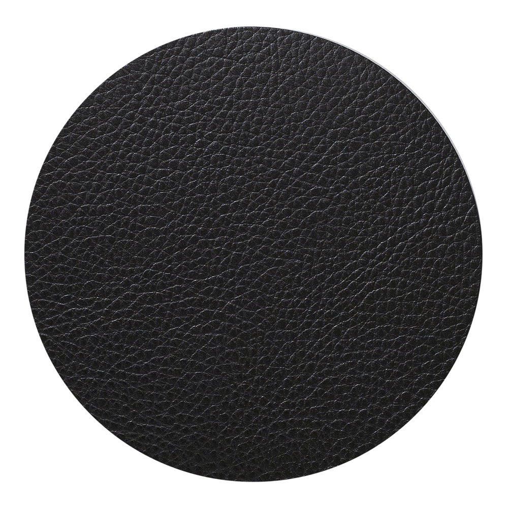 Lind DNA - Leather Serene Circle Glasunderlägg 10 cm Black