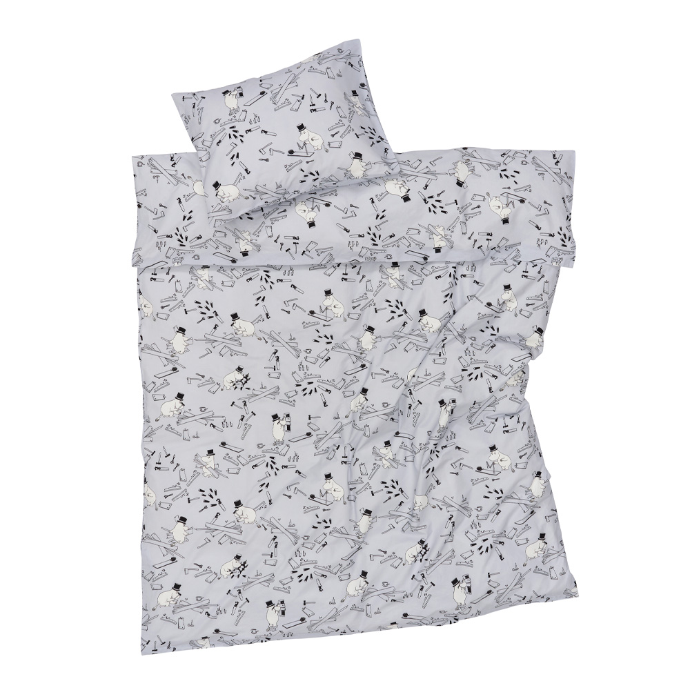 Arabia - Mumin Bäddset 150x210 cm Muminpappa Grå