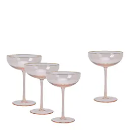 Modern House Champagneglass med Gullkant 23 cl 4-pk Soft Pink 