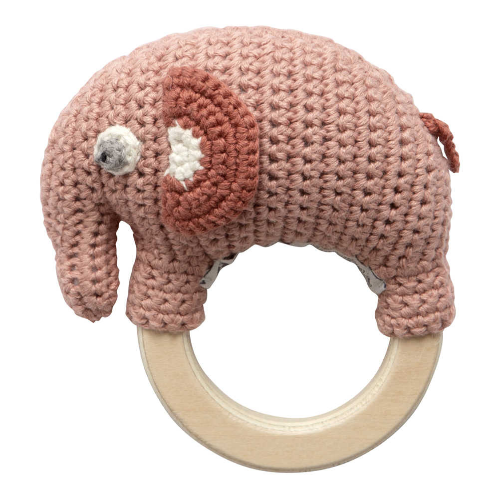 Sebra – Sebra Toys Virkad skallra Elefanten Fanto Blossom Pink