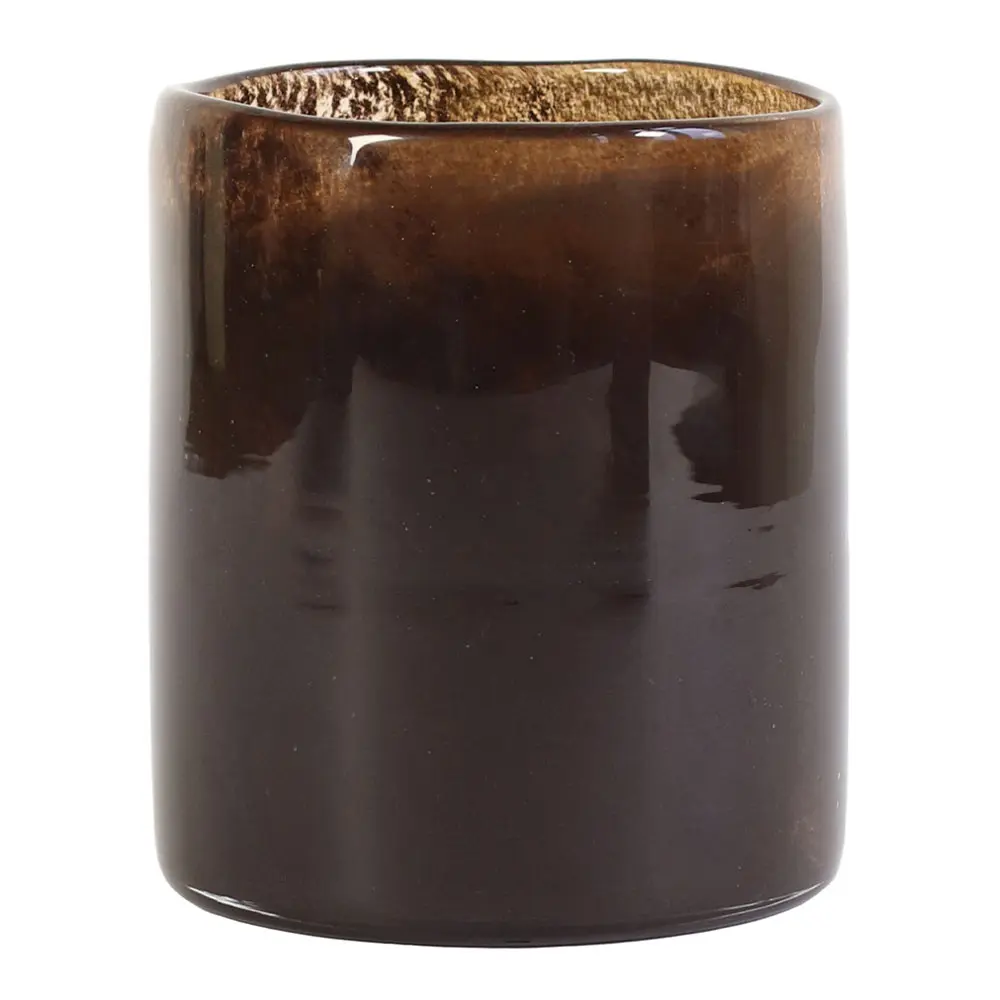 Lyrik Lysholder Glass 12x14 cm Mørk Brun