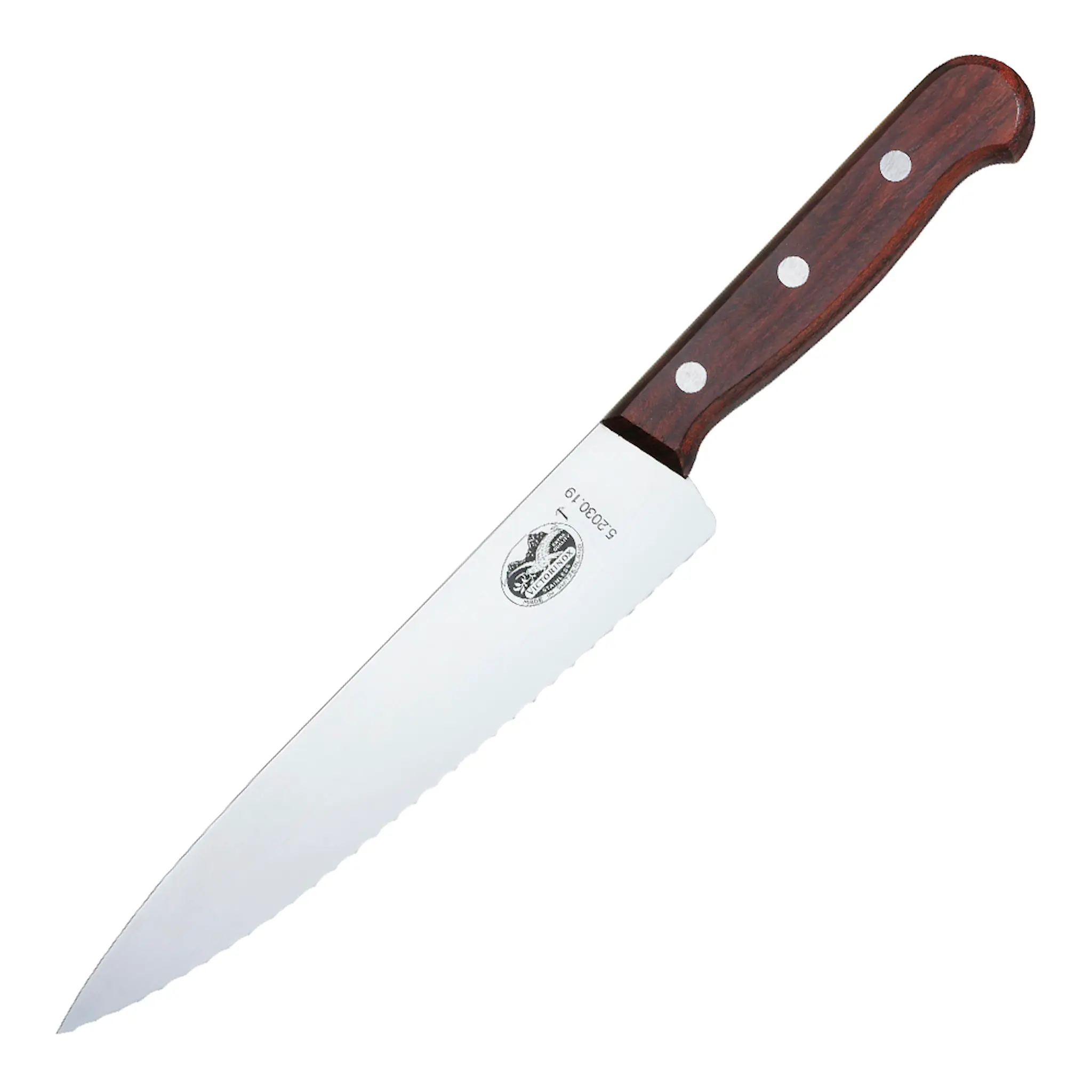 Victorinox Kebony kokkekniv bølget 25 cm brun