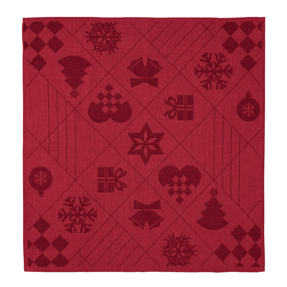 Juna - Natale juleserviett i stoff 45x45 cm rød